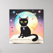 黒猫 - 快適な時間を キャンバスプリント (正面)