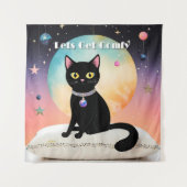 黒猫 - 快適な時間を タペストリー (正面)