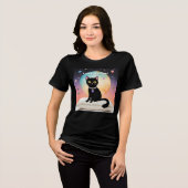 黒猫 - 快適な時間を トライブレンドTシャツ (正面全面)