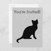 黒猫 – 怖不気味い インビテーションポストカード (正面/裏面)