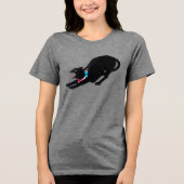 黒猫 – 日本のヴィンテージArt Tee トライブレンドTシャツ (正面)