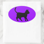 黒猫 楕円形シール (バッグ)