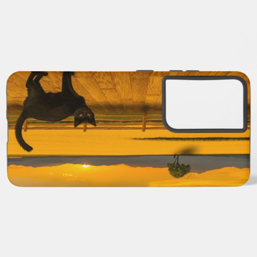 黒猫（横） SAMSUNG GALAXYケース (裏面横)