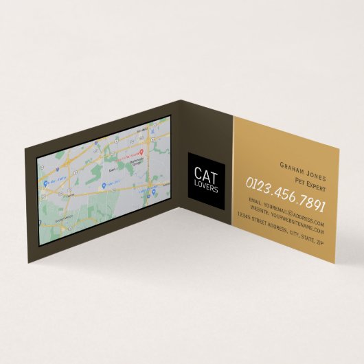 黒猫、水色、ペットの搭乗詳細 名刺 (内部)