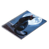 黒猫 | 満月のペット絵画 ノートブック (左側)