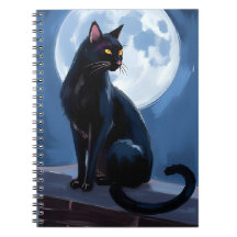 黒猫 | 満月のペット絵画