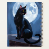 黒猫｜満月のペット絵画 プランナー手帳 (裏面)