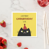 黒猫、漫画のドードルおもしろいイエロー スタンダードカクテルナプキン (インサイチュ)