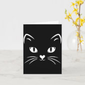 黒猫+猫の顔+ハロウィン+コスチューム カード (黄色い花)