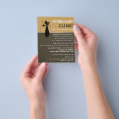 黒猫，獣医，獣医サービス チラシ (手)