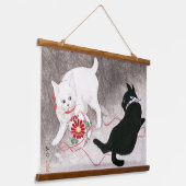 黒猫・白猫・高橋松亭 吊り下げ型タペストリー (傾斜あり)