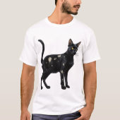 黒猫（白） 2 Tシャツ (正面)