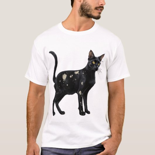 黒猫（白） 2 Tシャツ (正面)