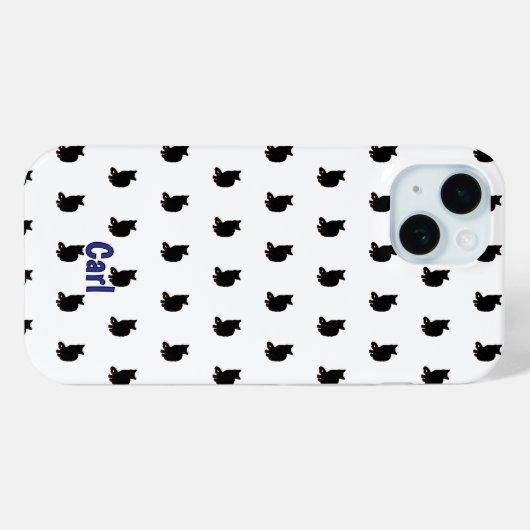 黒猫（白） Case-Mate iPhoneケース (裏面 (横))