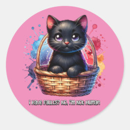 黒猫：私には欠点があるし、人間ではない ラウンドシール