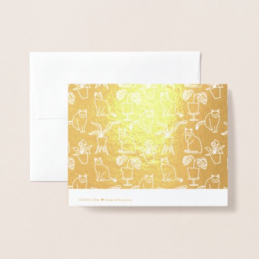 黒猫 箔カード (裏面封筒付き)