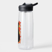 黒猫、紅葉パターン、ハロウィーンおもしろい ウォーターボトル (左面)