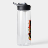 黒猫、紅葉パターン、ハロウィーンおもしろい ウォーターボトル (右面)