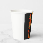 黒猫、紅葉パターン、ハロウィーンおもしろい 紙コップ (右)