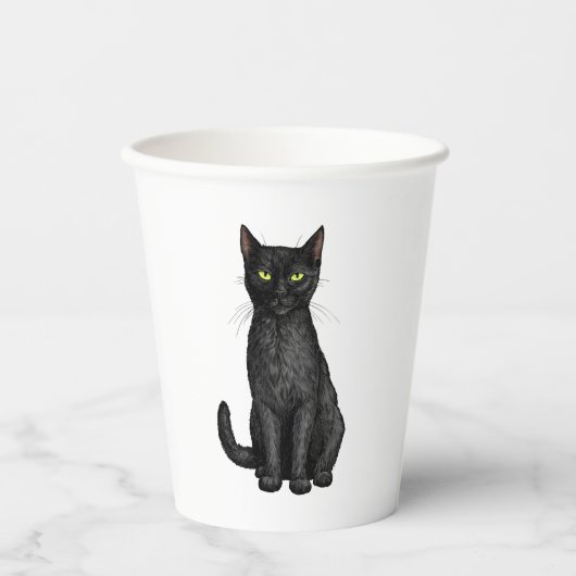 黒猫 紙コップ (正面)