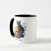 黒猫 紫のバラ カボチャの秋 マグカップ (正面左)