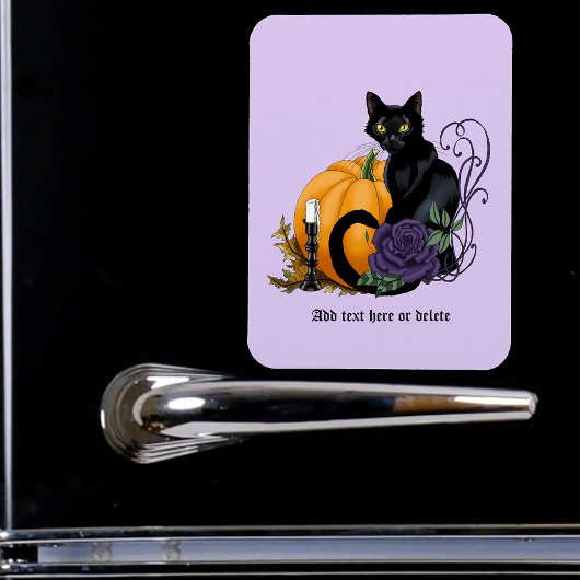 黒猫 紫薔薇 カボチャ ゴシック 秋 マグネット