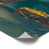 黒猫, 緑の目, 空想的な猫, カラフルな背景 ポスター (角)