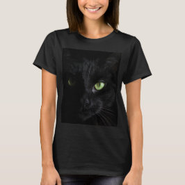 黒猫（緑の目） Tシャツ