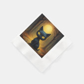 黒猫 縁ありカクテルナプキン (角)