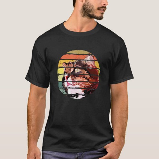黒猫 縁起の良い黒猫 Tシャツ (正面)