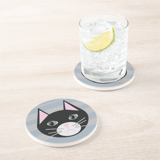 黒猫、縞模様 コースター (側面)