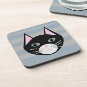黒猫、縞模様 コースター (左側)