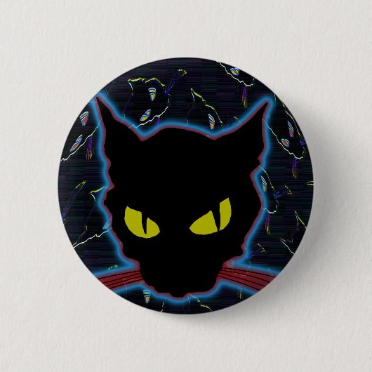 黒猫 缶バッジ (正面)