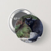 黒猫 缶バッジ (正面&裏面)