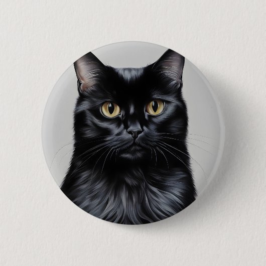 黒猫 缶バッジ (正面)