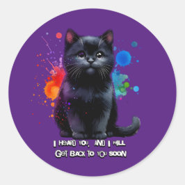 黒猫：聞こえるとすぐ戻ってくる ラウンドシール