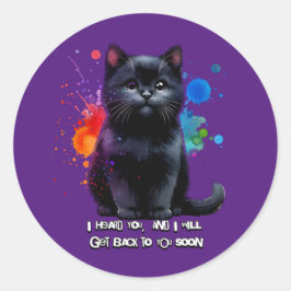 黒猫：聞こえるとすぐ戻ってくる ラウンドシール