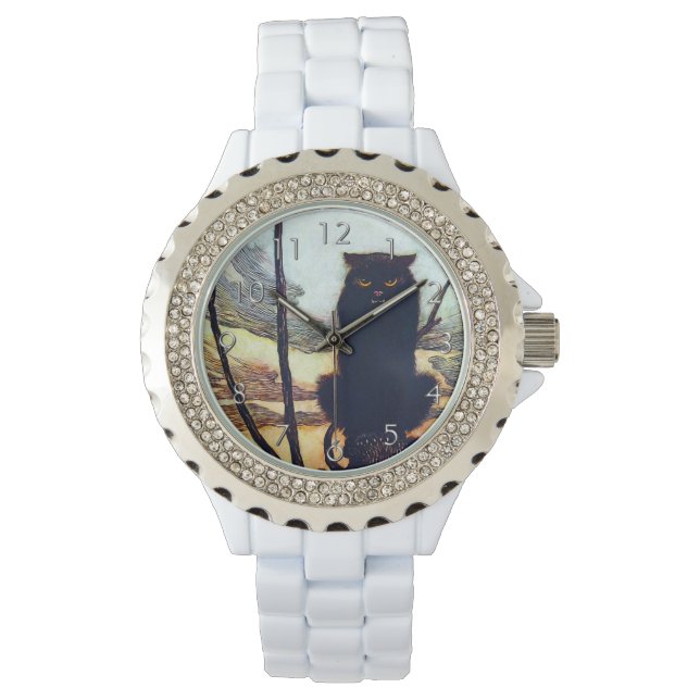 黒猫 腕時計 (正面)