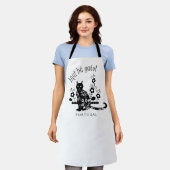 黒猫（花とポルトガル語の表現） エプロン (着用した状態)
