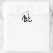 黒猫（花とポルトガル語の表現） スクエアシール (バッグ)