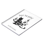 黒猫（花とポルトガル語の表現） ノートブック (左側)