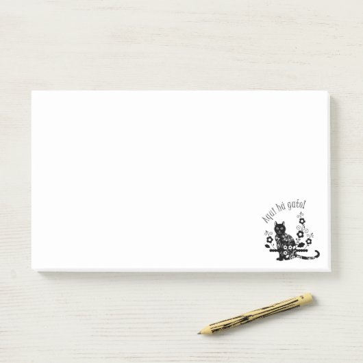 黒猫(花とポルトガル語の表現) ポストイット (デスク)