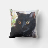 黒猫、装飾用クッション クッション (裏面)