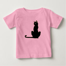 黒猫 赤ちゃん/幼児用Tシャツ ベビーTシャツ