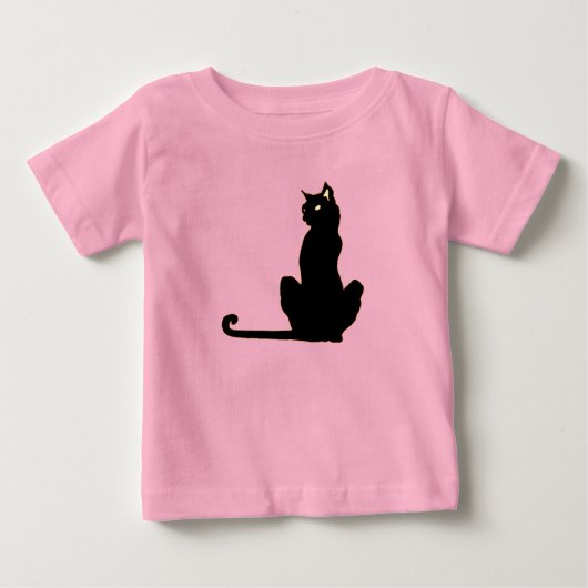 黒猫 赤ちゃん/幼児用Tシャツ ベビーTシャツ (正面)