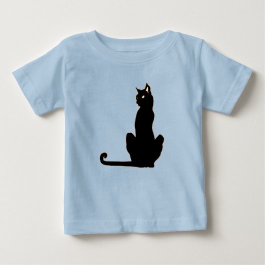 黒猫 赤ちゃん/幼児用Tシャツ ベビーTシャツ (正面)