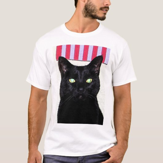 黒猫/赤白青 Tシャツ (正面)