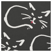 黒猫、赤舌 ファブリック (クローズアップ)