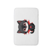黒猫(赤) バスマット (正面縦)