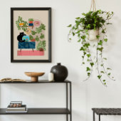 黒猫 金魚 遊び好きな猫好き ポスター